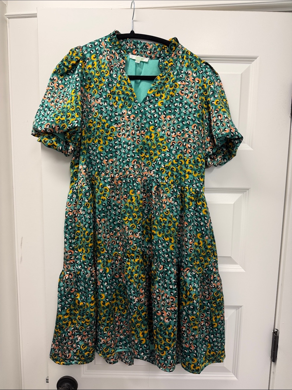 Women’s Teal Floral Tiered Casual Dress